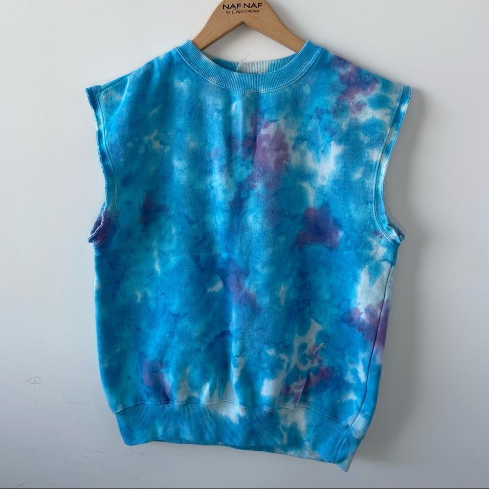 La Detresse Blueberry Mystic Tie Dye Slevless Sweatshirt XS